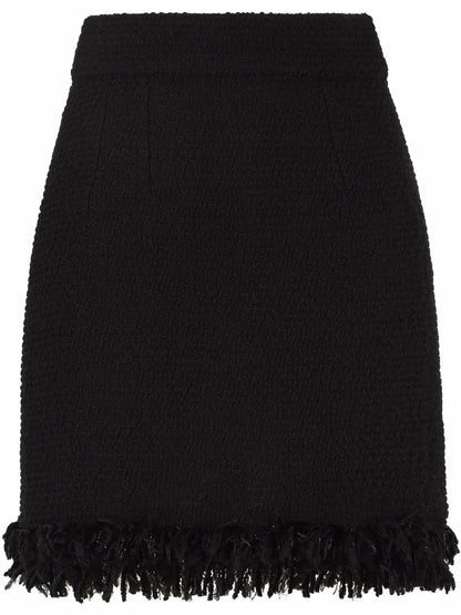 Frayed Bouclé Miniskirt