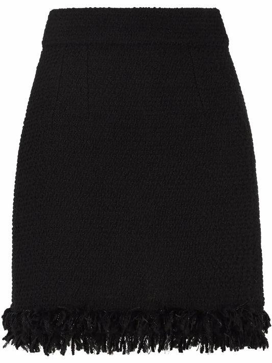 Frayed Bouclé Miniskirt