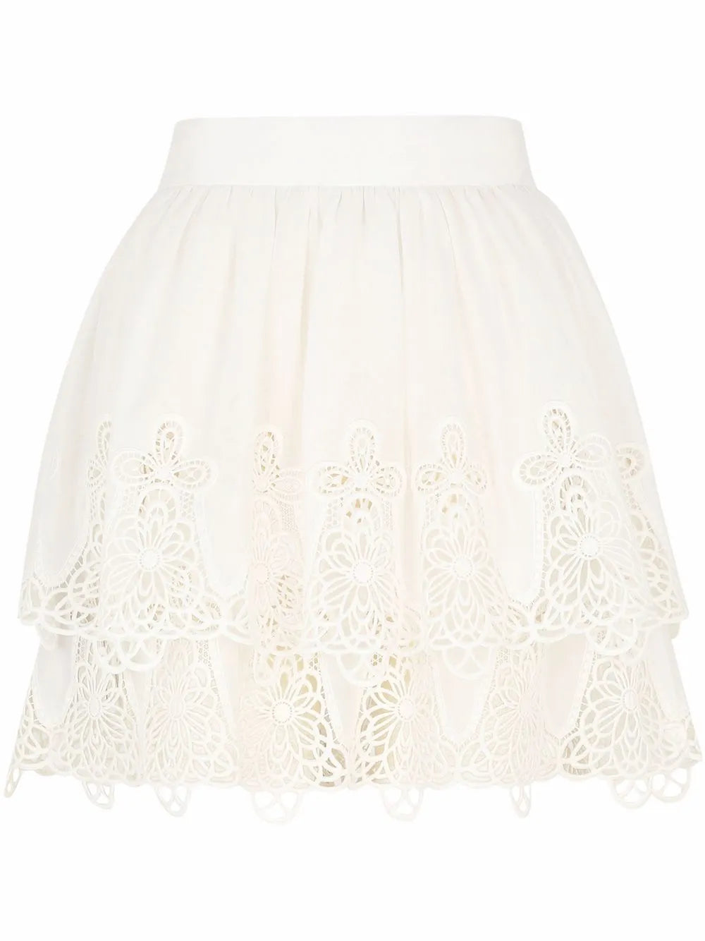 Embroidered Cotton Miniskirt