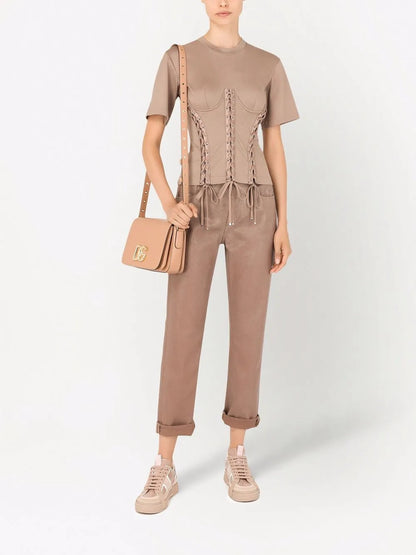 Eyelet-Detail Corset T-Shirt