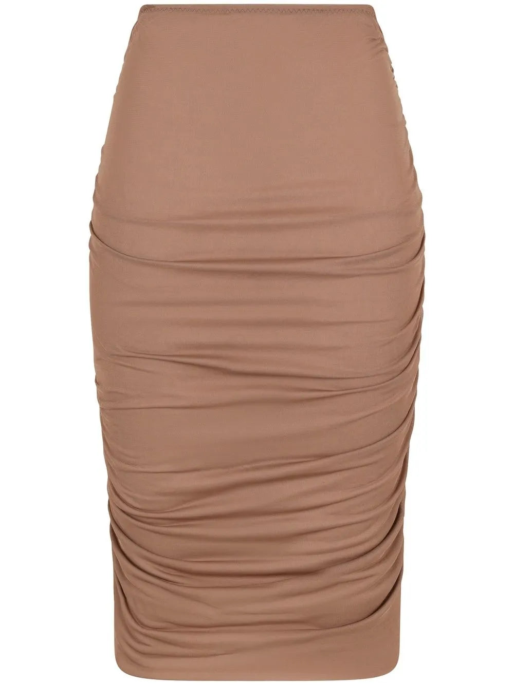 Draped-Detail Midi Skirt