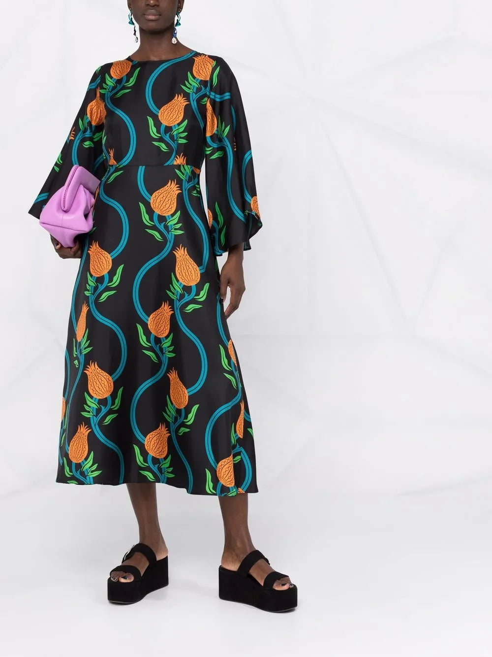 Sorella Silk-Twill Midi Dress