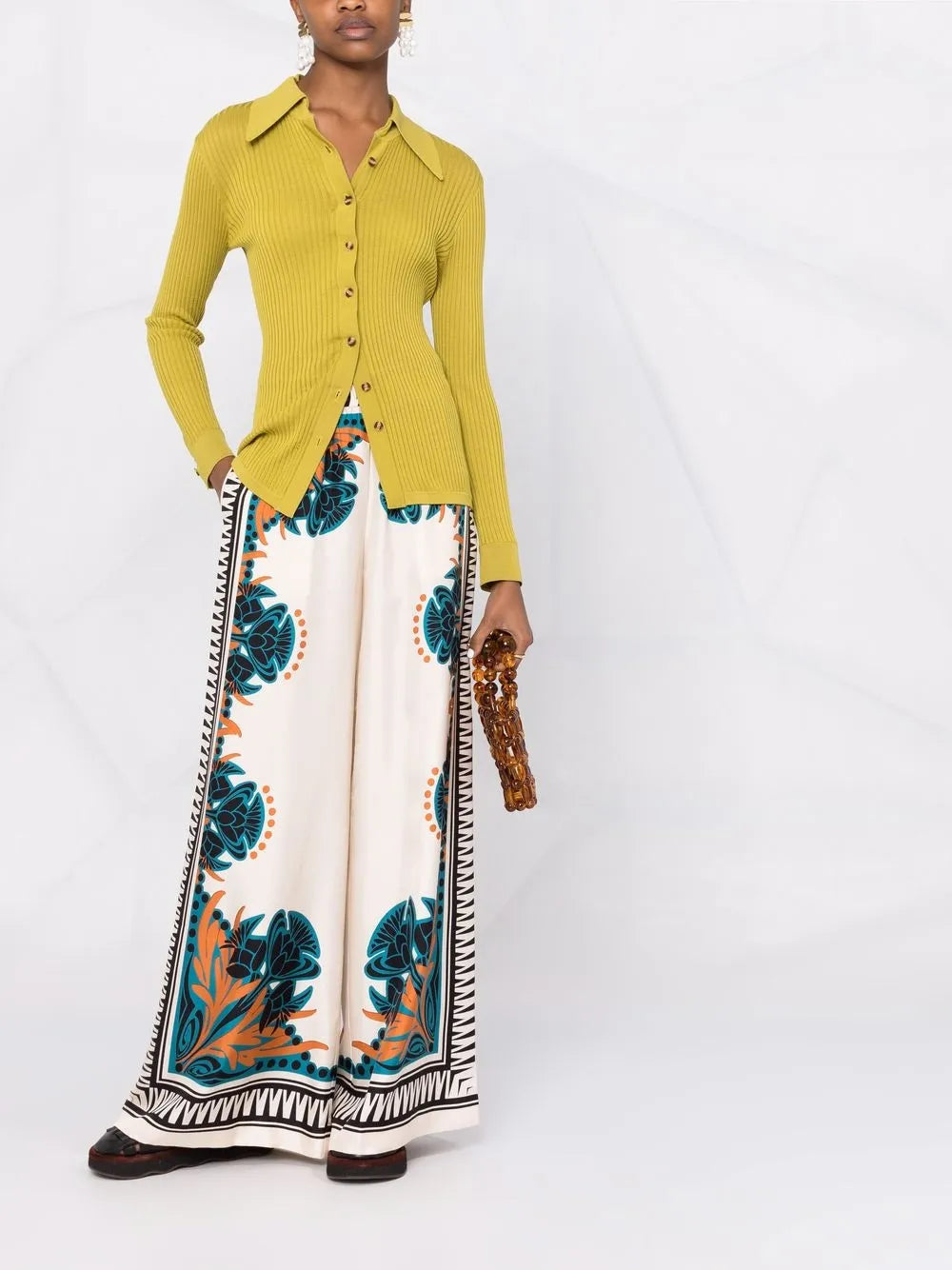 Placée Placed-Print Palazzo Trousers