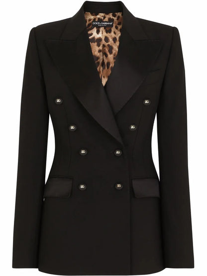 Satin Double-Breasted Blazer