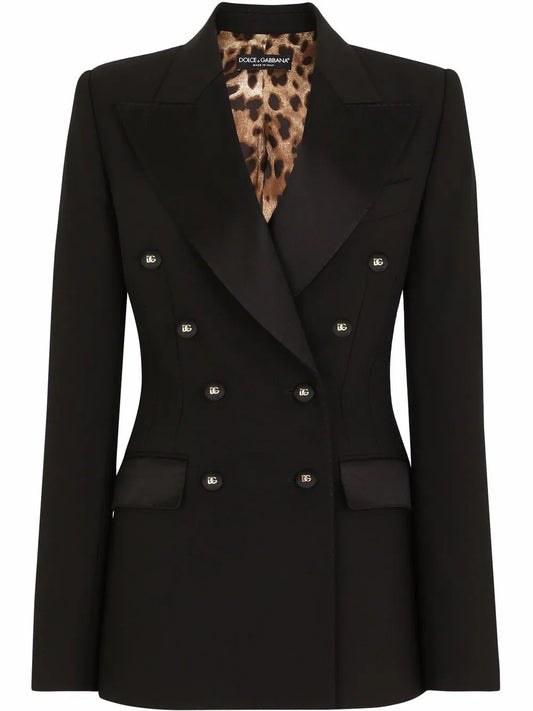 Satin Double-Breasted Blazer