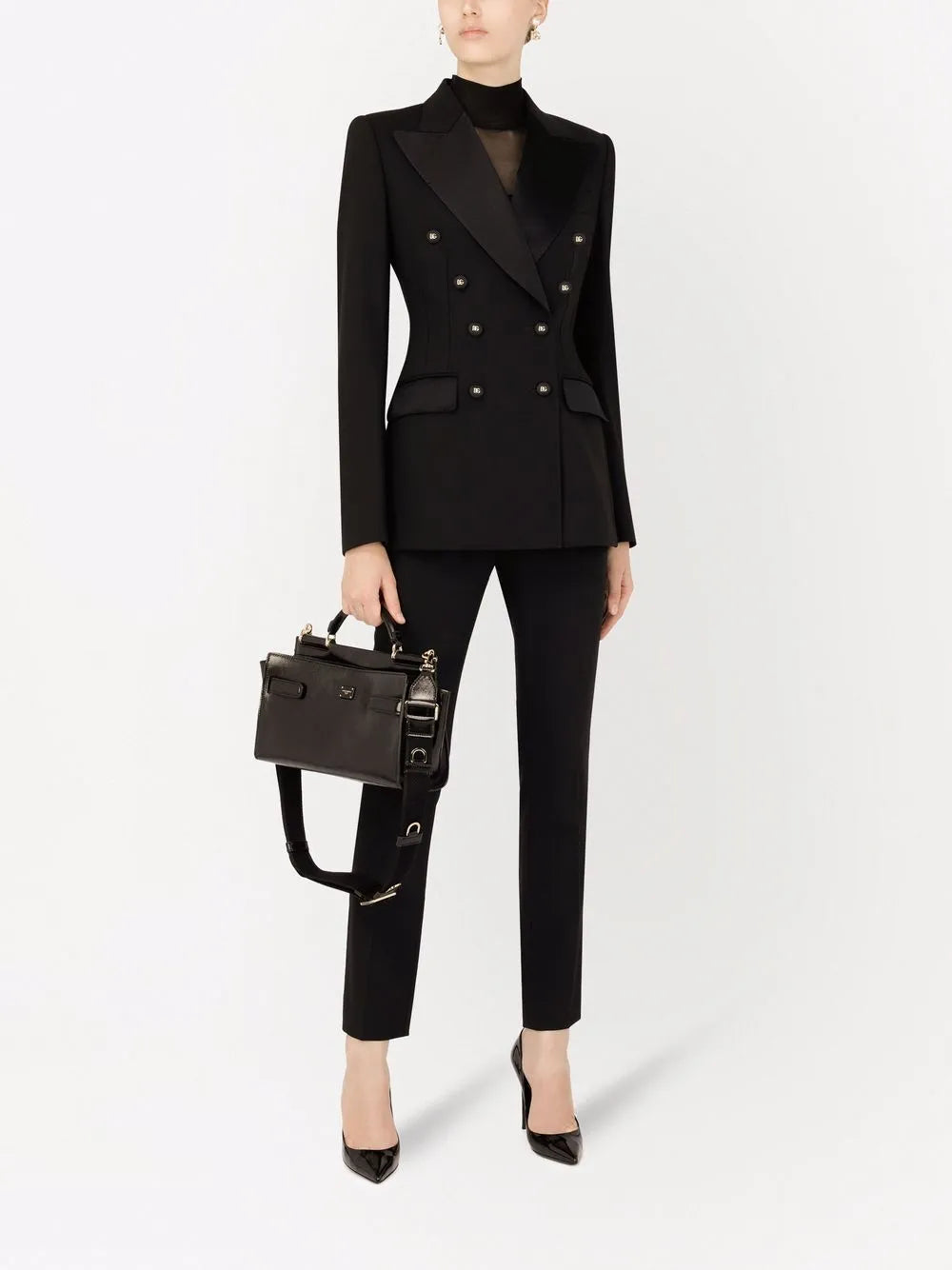 Satin Double-Breasted Blazer