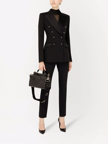 Satin Double-Breasted Blazer