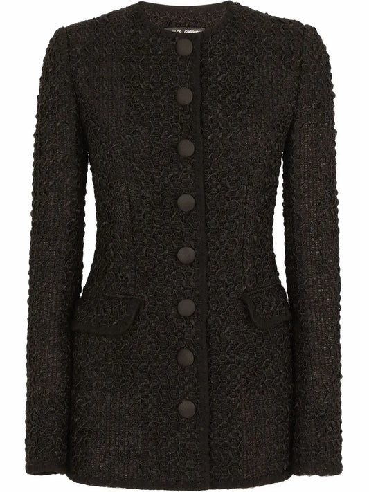 Single-Breasted Tweed Jacket