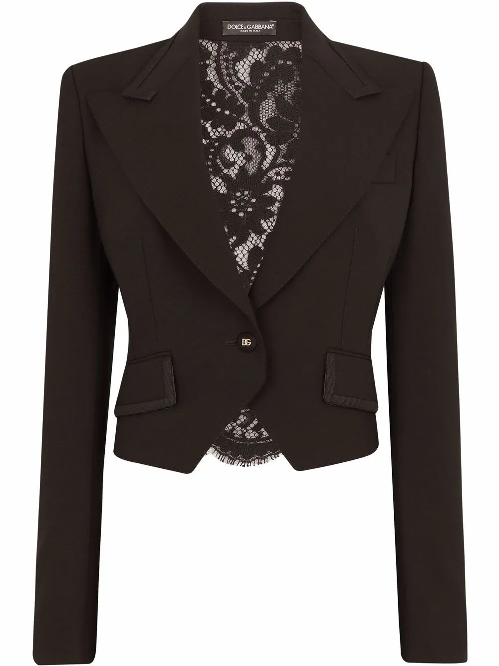 Cordonetto-Lace Cropped Blazer