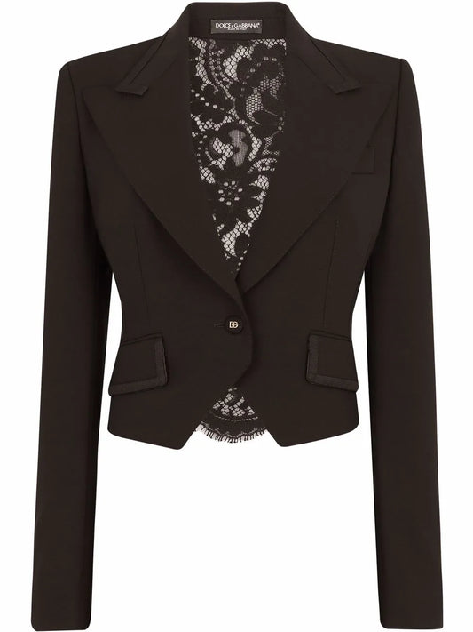 Cordonetto-Lace Cropped Blazer