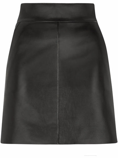 A-Line Leather Miniskirt