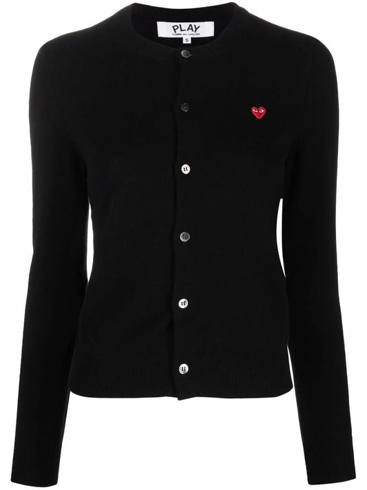 Logo-Patch Fine-Knit Cardigan