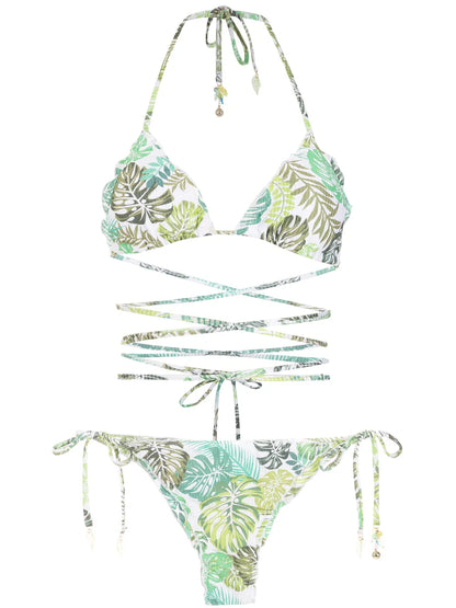 Palm Leaf Print Bikini