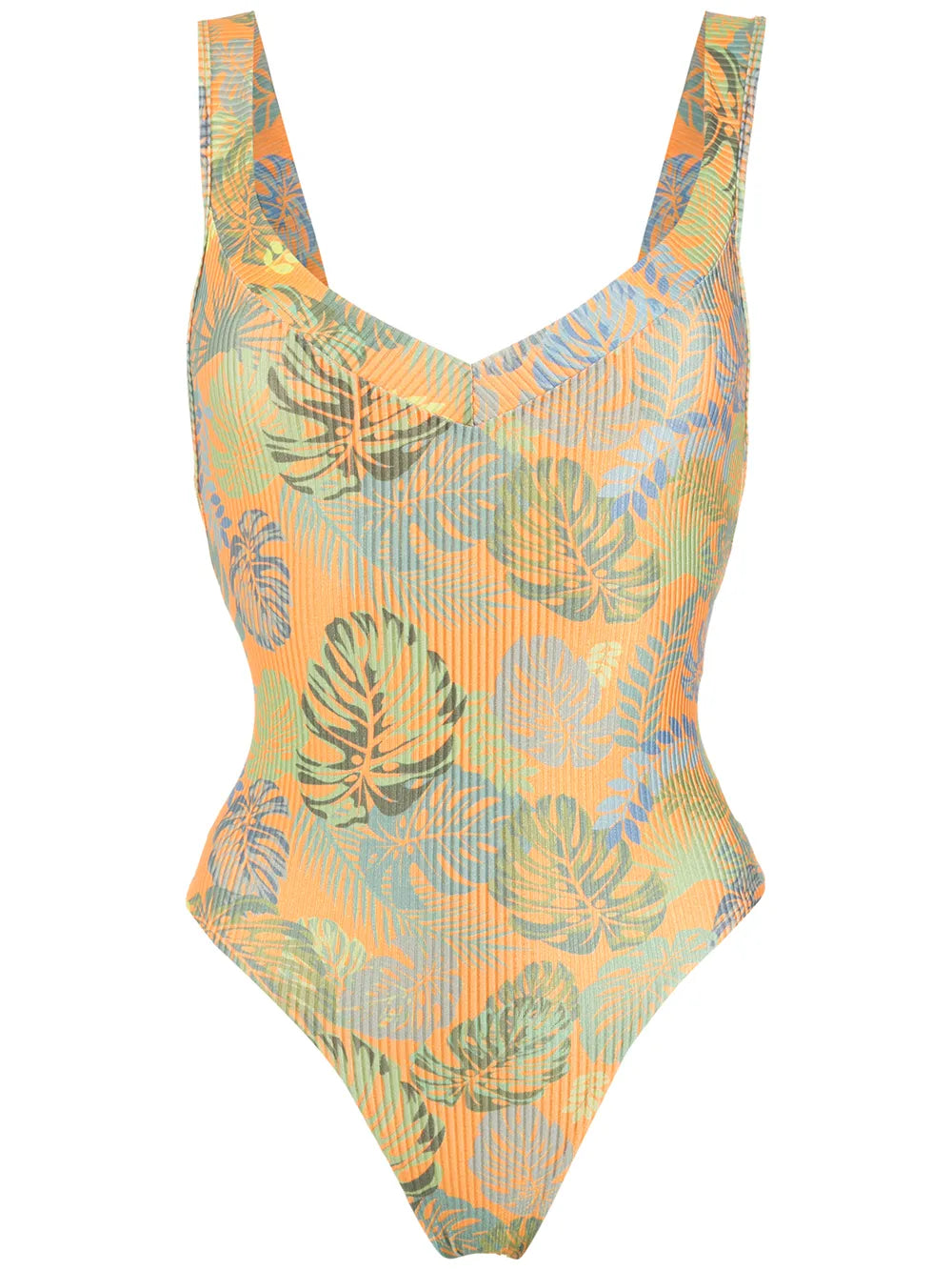 Palm Leaf Print Swimsuit