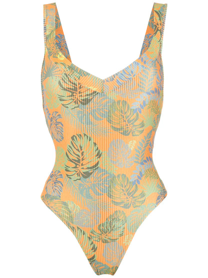 Palm Leaf Print Swimsuit