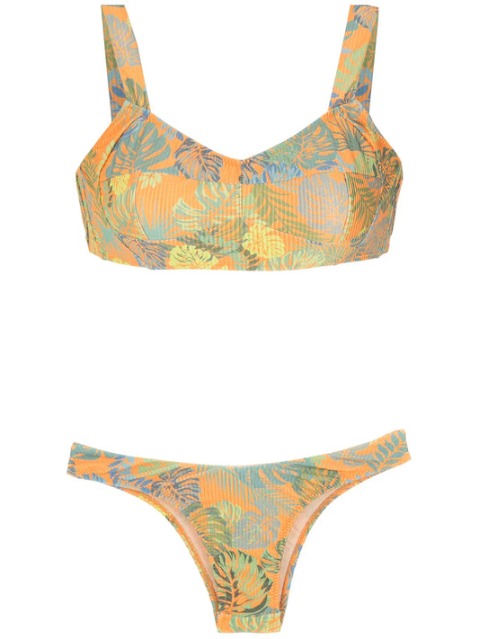 Palm Leaf Print Bikini