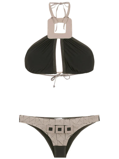 Geometric-Embellished Bikini