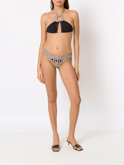 Geometric-Embellished Bikini