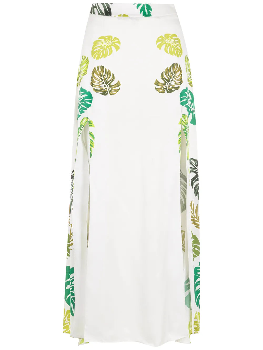 Palm Leaf Print Maxi Skirt