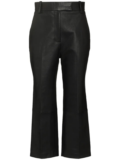 Melie Cropped Leather Trousers