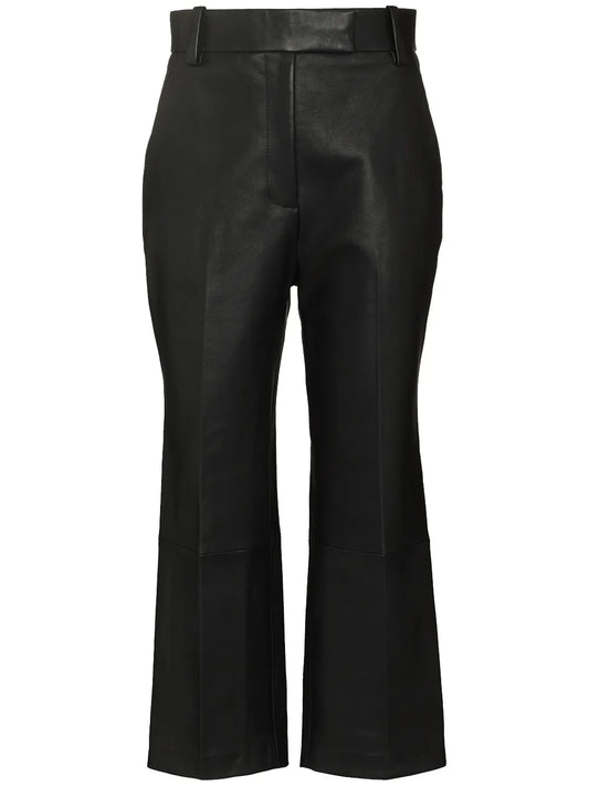 Melie Cropped Leather Trousers