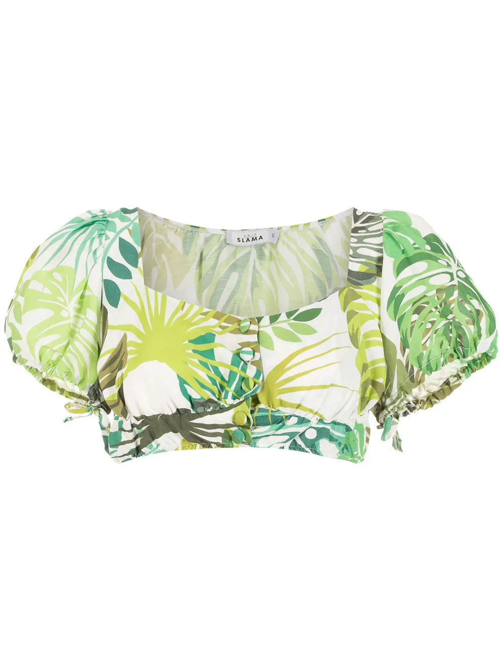 Palm Leaf Print Cropped Top