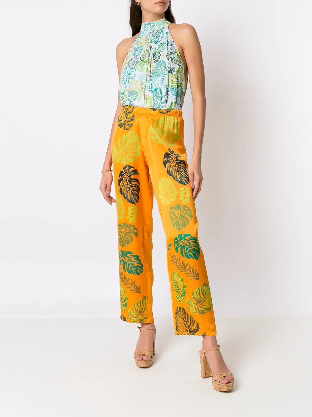 Palm Leaf Print Bodysuit