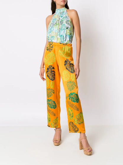 Palm Leaf Print Bodysuit