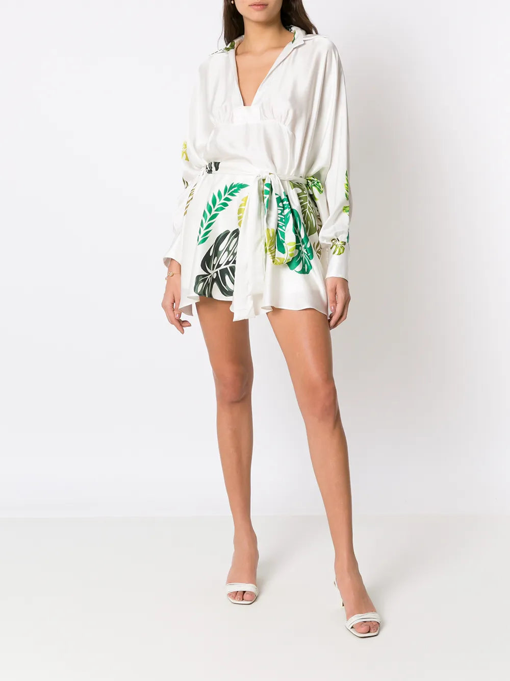 Palm Leaf Print Beach Dress