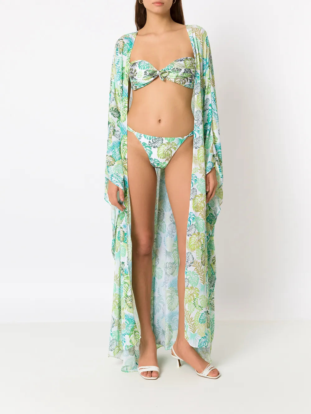 Palm Leaf Print Beach Kaftan