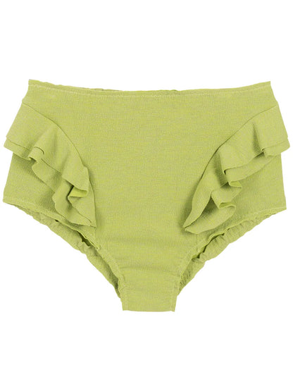 Ruffle-Trimmed High-Rise Bikini Bottoms