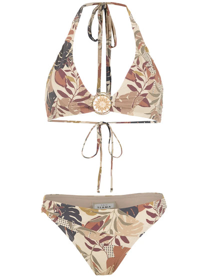 Palm Leaf Print Bikini