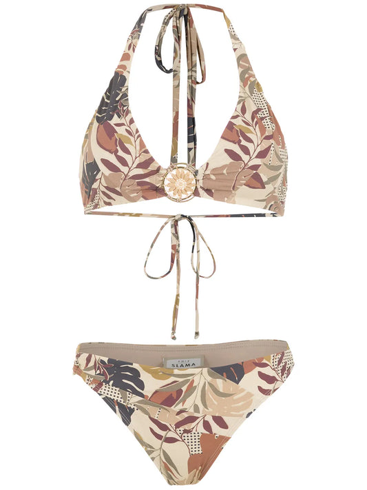 Palm Leaf Print Bikini