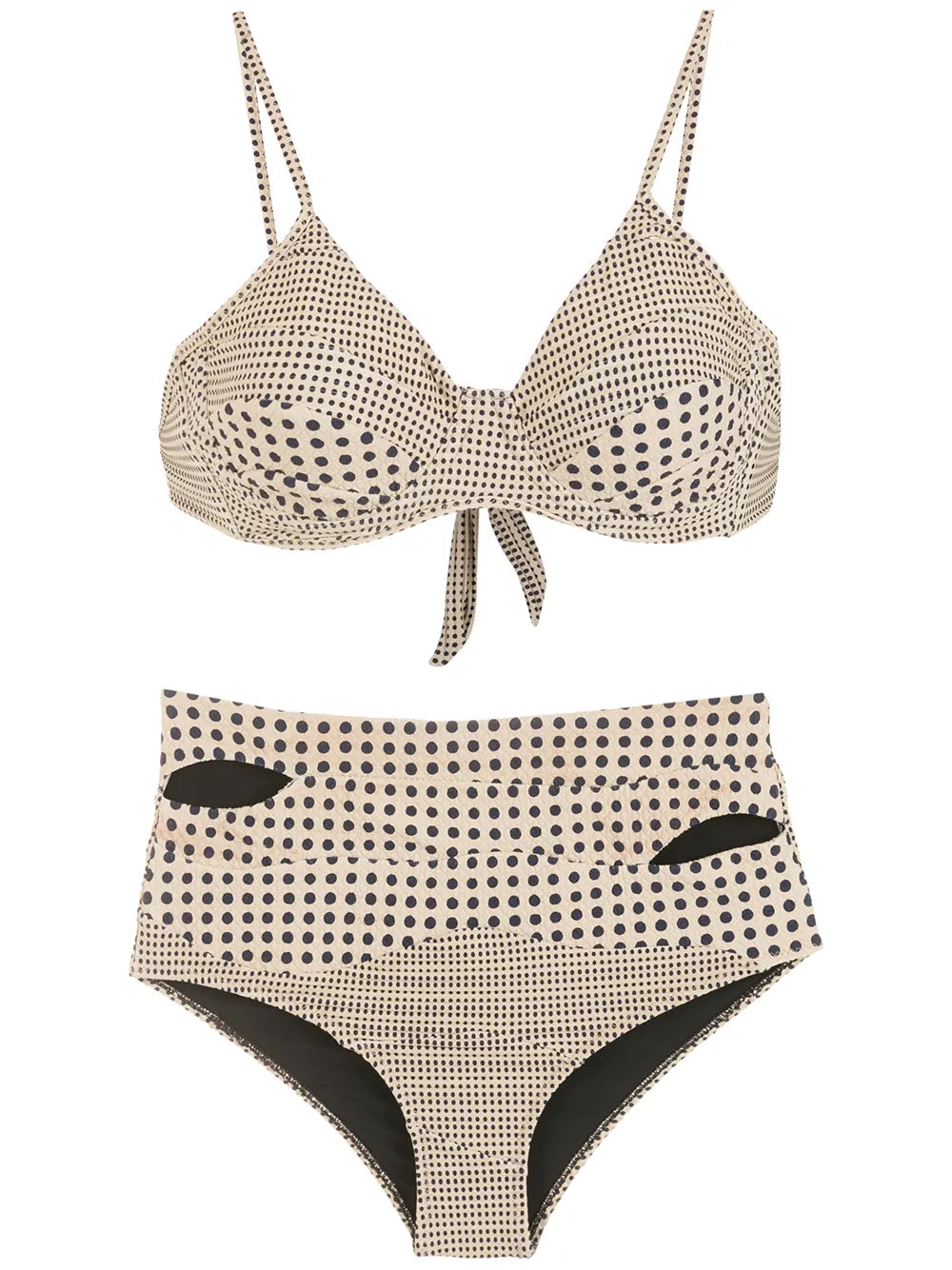 Polka-Dot Print High-Rise Bikini