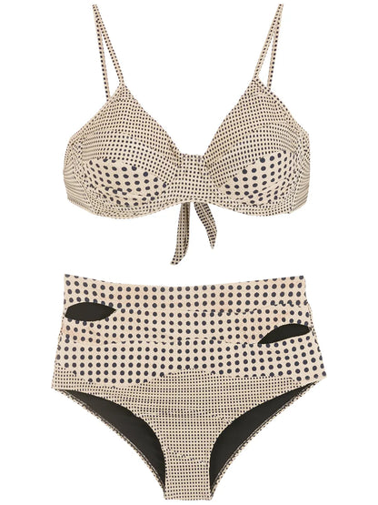 Polka-Dot Print High-Rise Bikini