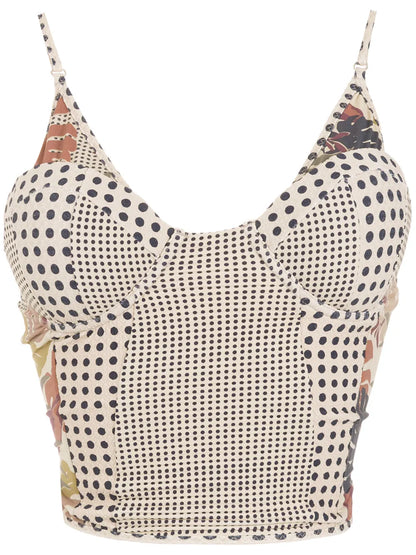 Polka-Dot Print Swim Top