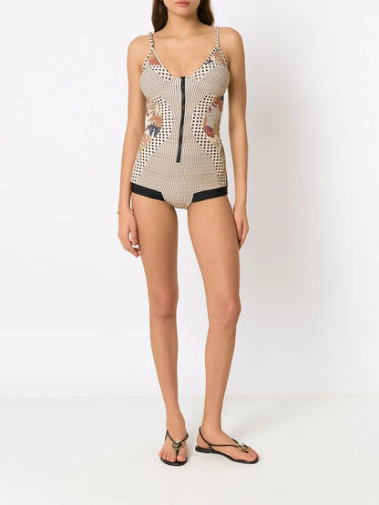 Geometric Panelled Swimsuit
