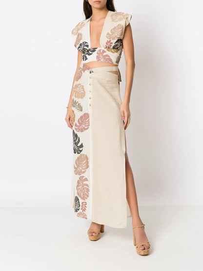 Palm Leaf Print Top