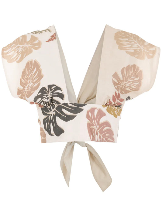 Palm Leaf Print Top
