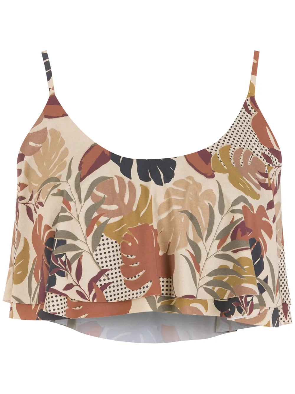 Palm Leaf Print Cropped Top