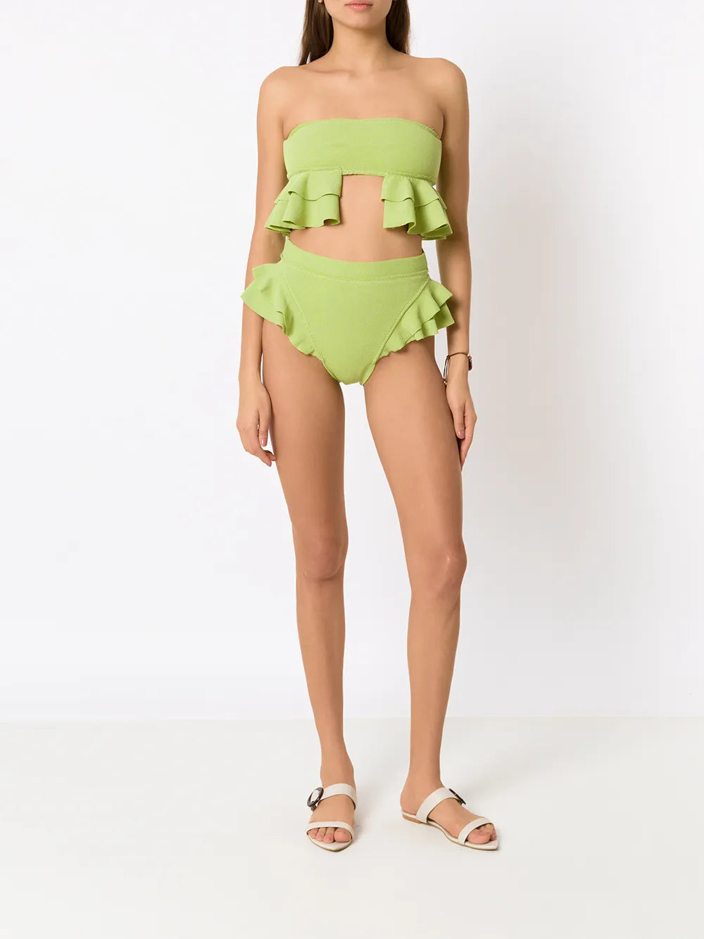 Ruffle-Trimmed High-Rise Bikini Bottoms