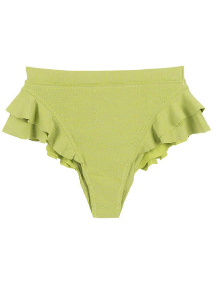 Ruffle-Trimmed High-Rise Bikini Bottoms