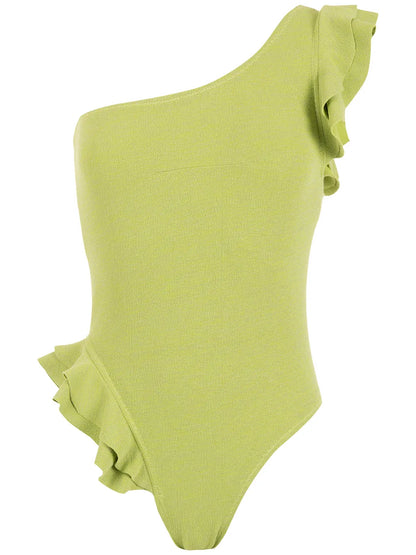 Ruffle-Trimmed One-Shoulder Swimsuit
