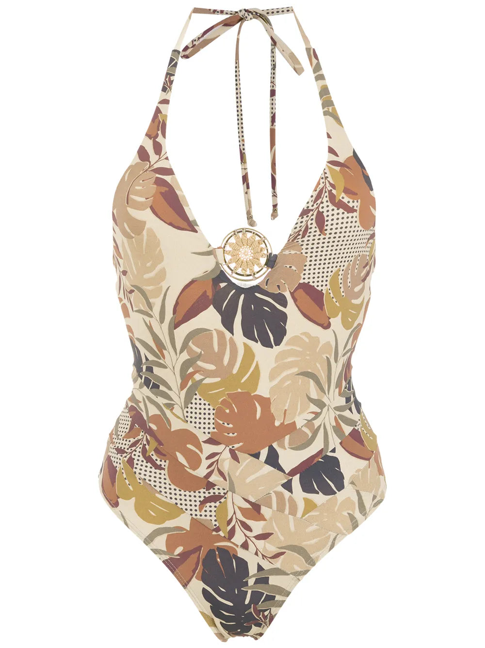 Palm Leaf Print Swimsuit