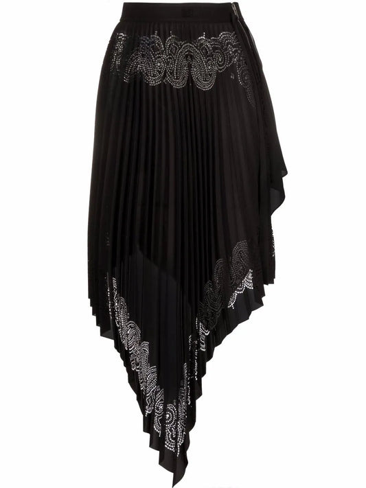 Pleated Asymmetric Skirt