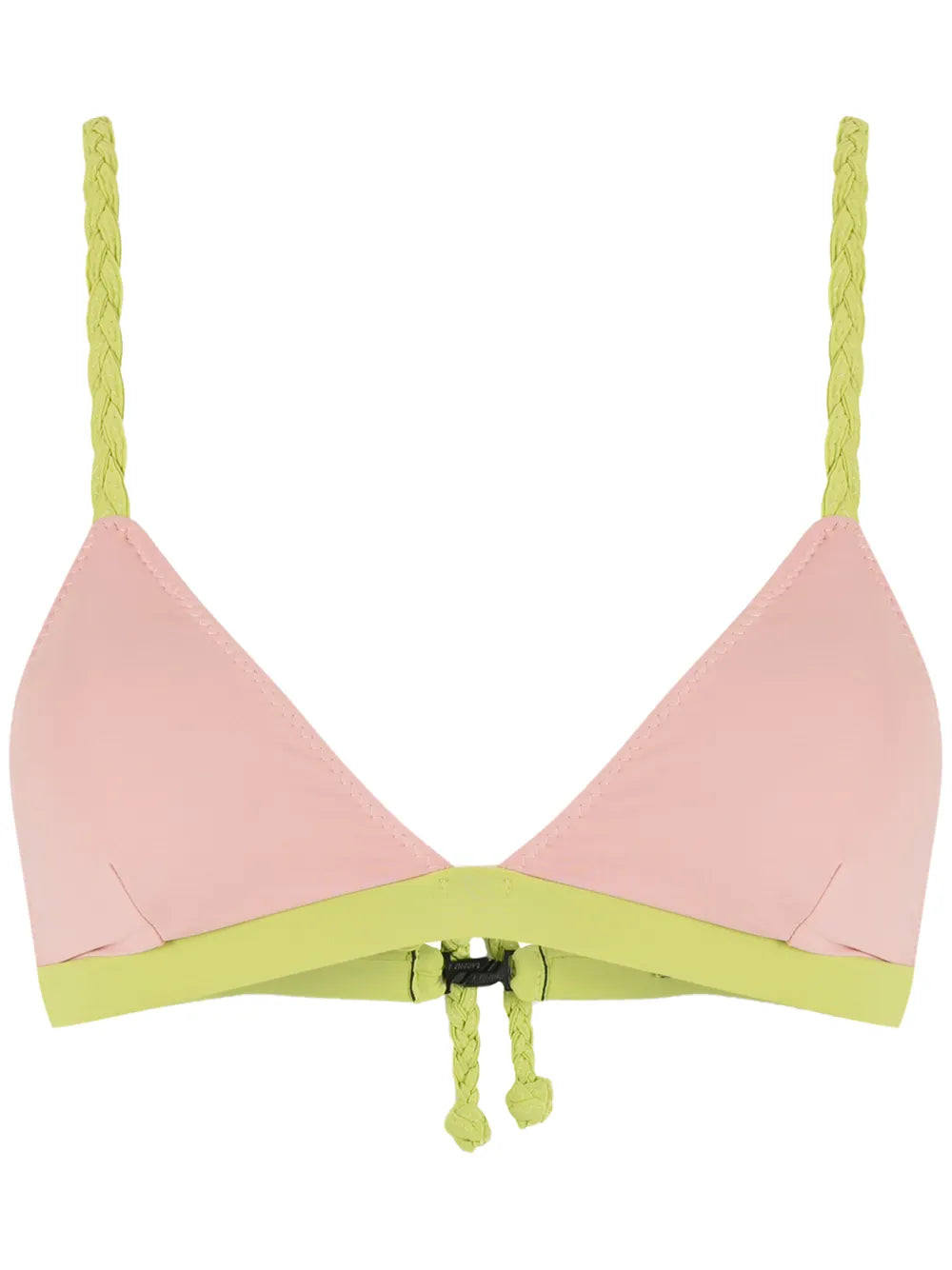 Contrast-Trim Triangle Bikini Top