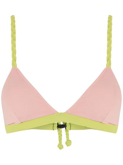 Contrast-Trim Triangle Bikini Top