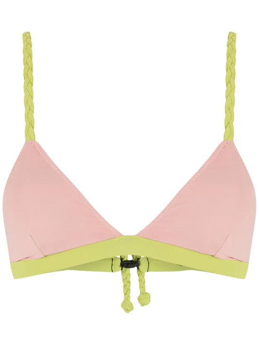 Contrast-Trim Triangle Bikini Top