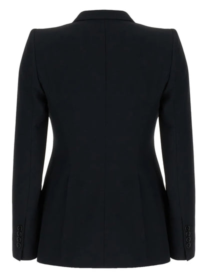 Peak-Lapel Single-Breasted Blazer
