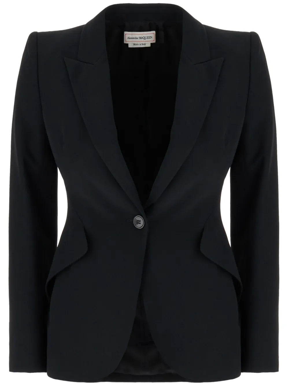 Peak-Lapel Single-Breasted Blazer